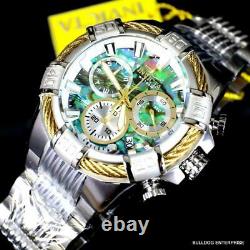 Invicta Bolt Abalone Stainless Steel Swiss Mvt Chronograph 51mm Watch New