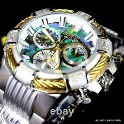 Invicta Bolt Abalone Stainless Steel Swiss Mvt Chronograph 51mm Watch New