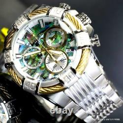 Invicta Bolt Abalone Stainless Steel Swiss Mvt Chronograph 51mm Watch New