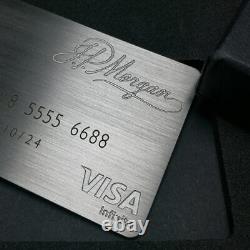 J. P. Morgan Silver Metal card with big chip gift box Stainless Steel Custom Card