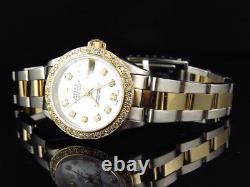 Ladies 18k/Stainless Steel 2 Tone Rolex Datejust Diamond Oyster Watch 2 Ct