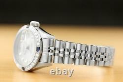 Ladies Rolex Datejust 18k Gold Diamond Sapphire & Stainless Steel Quickset Watch