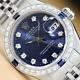 Ladies Rolex Datejust 18k Gold Sapphire Diamond & Steel Factory Dial Watch 69174