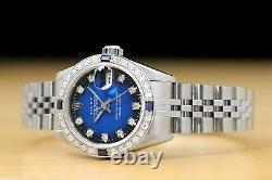 Ladies Rolex Datejust Factory Diamond Dial 18k White Gold Stainless Steel Watch