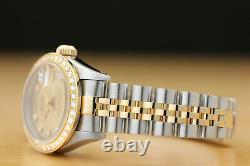 Ladies Rolex Datejust Factory Diamond Dial 18k Yellow Gold Stainless Steel Watch