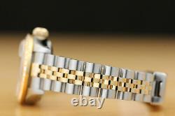Ladies Rolex Datejust Factory Diamond Dial 18k Yellow Gold Stainless Steel Watch
