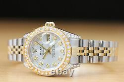 Ladies Rolex Datejust Two Tone 18k Yellow Gold Diamond & Steel Quickset Watch