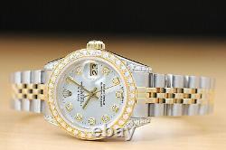 Ladies Rolex Datejust Two Tone 18k Yellow Gold Diamond & Steel Quickset Watch