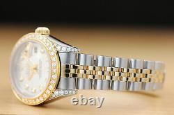 Ladies Rolex Datejust Two Tone 18k Yellow Gold Diamond & Steel Quickset Watch