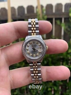 Ladies Rolex Oyster Perpetual Datejust Watch 6517 Stainless Steel 26mm Silver