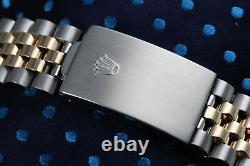 Ladies Rolex Steel & Gold 36mm Datejust Ice Blue String Diamond Dial Watch