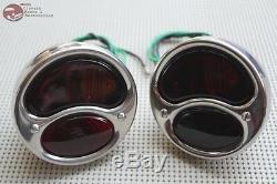 Left Right Hand Model A Tail Lamp Light Assembly Set Stainless Steel Stop Lens