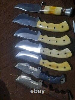 Lot 15Pc Custom HandMade Stainless Steel Colletiebiel fixed Dagger Hunting Knife