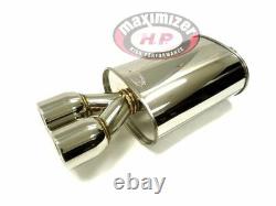 Maximizer Stainless Steel Universal Dual Round Tip 2.5 Inlet MX016 Muffler