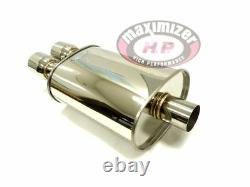 Maximizer Stainless Steel Universal Dual Round Tip 2.5 Inlet MX016 Muffler