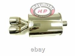 Maximizer Stainless Steel Universal Dual Round Tip 2.5 Inlet MX016 Muffler