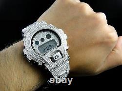 Men Fully Icy Diamond Simulated Authentic G Shock DW6900 White Gold Custom Watch