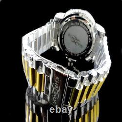 Mens 2 Tone Custom Khronos Diamond Gold Finish Full Stainless Steel Band Watch