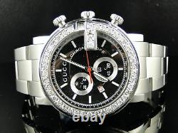 Mens 3.5 Ct Diamond 101G Gucci Ya101334 Chrono Watch