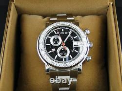 Mens 3.5 Ct Diamond 101G Gucci Ya101334 Chrono Watch