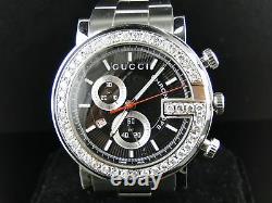 Mens 3.5 Ct Diamond 101G Gucci Ya101334 Chrono Watch