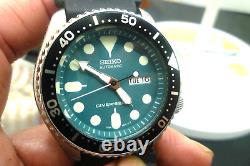 Mens 42mm SEIKO 200m DIVER 21j ModGreen 7S26-0020 Vintage 1997 SKX007 Watch