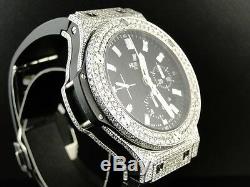 Mens Brand New Custom Hublot Big Bang 44 Mm Genuine Diamond Watch 10.5 Ct