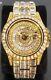 Mens Custom Fully Gold Ice Out Sport Iced Cz VVS Quality Stainless Steel Bling