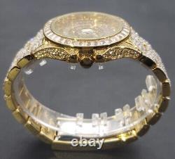 Mens Custom Fully Ice Out Bling Round Icy Watch Iced Cz Stainless Steel Quality