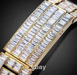 Mens Custom Fully Ice Out Bling Round Icy Watch Iced Cz Stainless Steel Quality