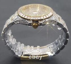 Mens Custom Fully Ice Out Bling Round Icy Watch Iced Cz Stainless Steel Quality