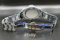 Mens Custom Fully Ice out Bling Dual Calendar Watch Iced Cz Stainless Steel Gold