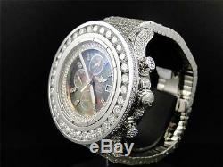 Mens Custom XL 55.20 Ct Breitling Super Avenger Aeromarine Diamond Watch