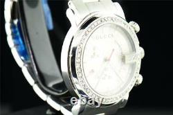 Mens Diamond Gucci YA101339 Custom G Face Chronograph White MOP Face 1.90 CT