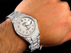 Mens Excellent Rolex Datejust 16014 Oyster Stainless Steel Diamond Watch 9.5 Ct