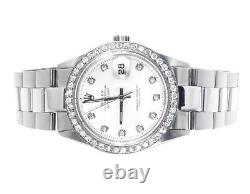 Mens Excellent Rolex Datejust Oyster Stainless Steel Diamond Watch with 2.15 Ct
