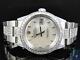 Mens Excellent Rolex Datejust Oyster Stainless Steel Diamond Watch with 9.5 Ct