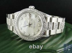 Mens Excellent Rolex Datejust Oyster Stainless Steel Diamond Watch with 9.5 Ct