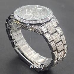 Mens Ice Out Watch Stainless Steel Bling Custom Simulated Diamond Gold Silver