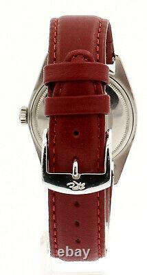Mens ROLEX Oyster Perpetual Datejust 36mm Shiny RED Roman Dial Diamond Watch