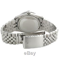 Mens Rolex 36mm DateJust Diamond Watch Jubilee Steel Band Custom Green Dial 2 CT