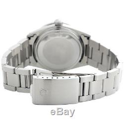 Mens Rolex 36mm DateJust Diamond Watch Oyster Steel Band Custom Red Dial 2 CT