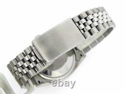 Mens Rolex Date Stainless Steel Watch Jubilee Silver Diamond Dial Diamond Bezel