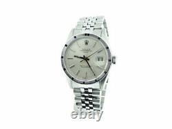 Mens Rolex Date Stainless Steel Watch Jubilee Style Band Silver Stick Dial 1501