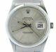 Mens Rolex Date Stainless Steel Watch Quickset Domed Bezel Silver Dial 15000