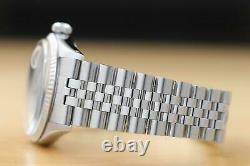 Mens Rolex Datejust 16014 Blue Roman 18k White Gold & Stainless Steel Watch