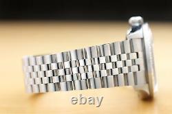 Mens Rolex Datejust 16234 Silver Factory Diamond 18k White Gold & Steel Watch