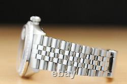 Mens Rolex Datejust 18k White Gold Diamond & Stainless Steel Watch Black Dial