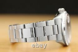 Mens Rolex Datejust Blue Diamond Sapphire 18k White Gold Stainless Steel Watch
