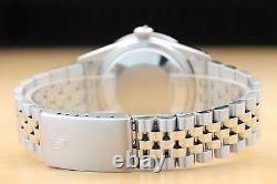 Mens Rolex Datejust Factory Dial18k Gold Sapphire Diamond & Steel Watch 16014